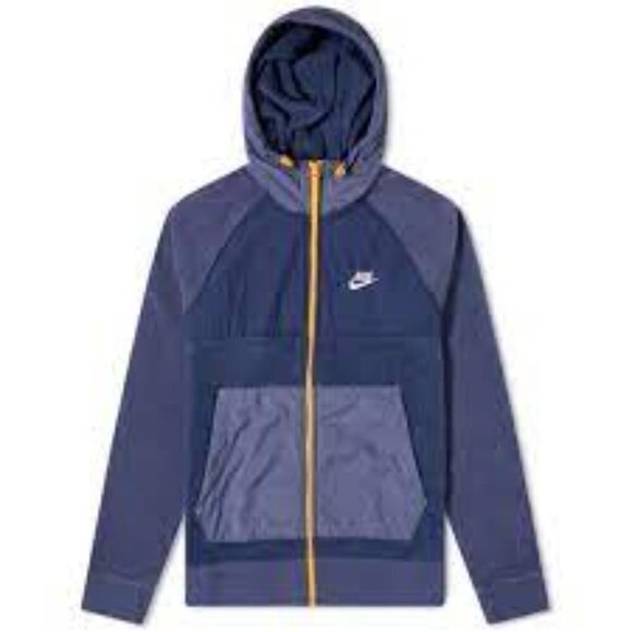 Nike Polar Fleece Zip Up Hoodie Midnight Navy XL - Picture 2 of 8